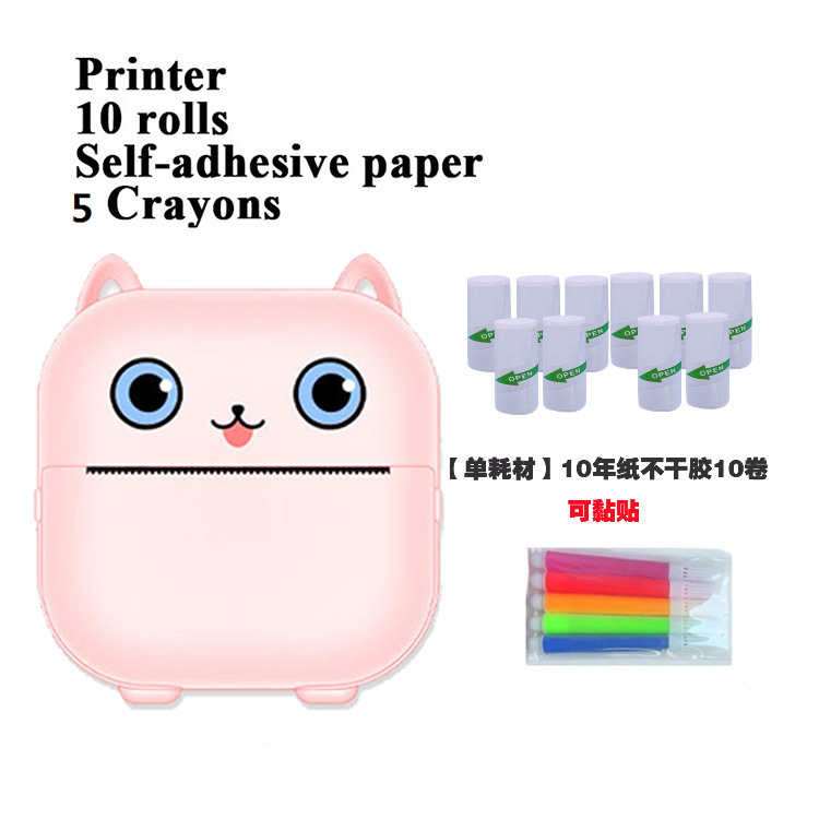 X15 Rosa + 10 rollos de Papel Autoadhesivo + 5 bolígrafos de color