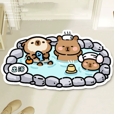 Mud Floor Mat Bathroom Absorbent, Avtomobil döşəmə paspasları - three-cards-take-out-of-the-bath-4060cm-diatom-mud-floor-mat