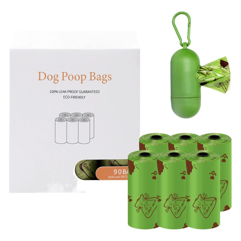 Трансграничный новый дистрибьютор мешков для мусора для домашних животных Костюм 1,2 Шелковый Разлагаемый мешок для собачьих стульев мешок дерьмо мешок