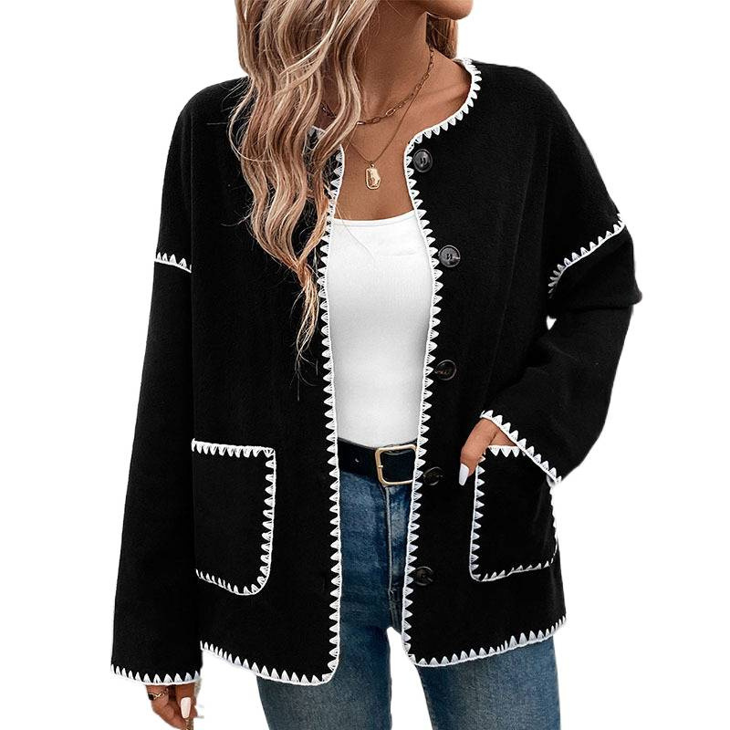 Wholesale Autumn/Winter Bestsellers: Loose-Fitting White Fleece Jackets With Decorative Edges For Commuting And Casual W_ecoleips.com