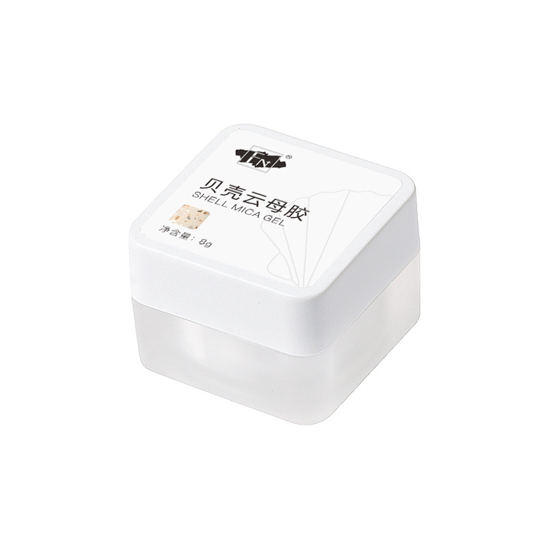 Red explosión de goma mica conchas de manicuras esquinilla explosión de tanque de goma de acero de verano de color transparente de hielo para usar accesorios de uñas