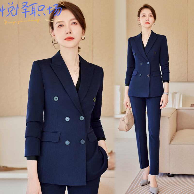 High-end Suit Jacket Women's Spring and Autumn Clothes Korean Temperament Business Wear Interview Dress Work Clothes Gray Suit suit High-end Suit Jacket Women's Spring and Autumn Clothes Korean Temperament Business Wear Interview Dress Work Clothes Gray Suit suit