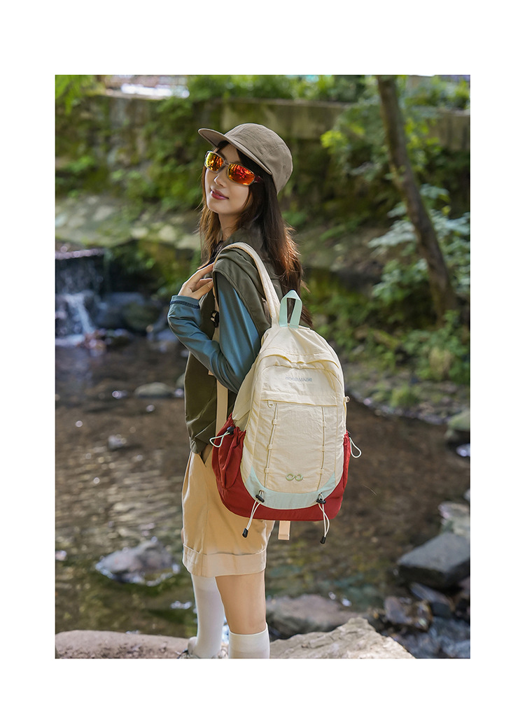 Color Block Lightweight Laptop Outdoor Nylon Backpack 31
