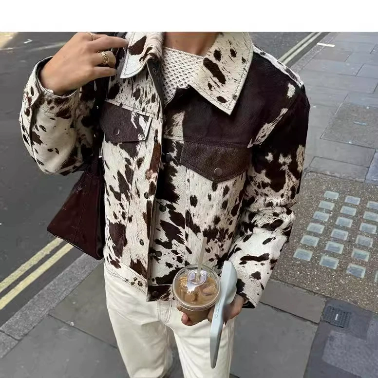 Трансграничная европейская и американская мода AliExpress: популярная рубашка-куртка с принтом на лацканах, повседневная и универсальная.