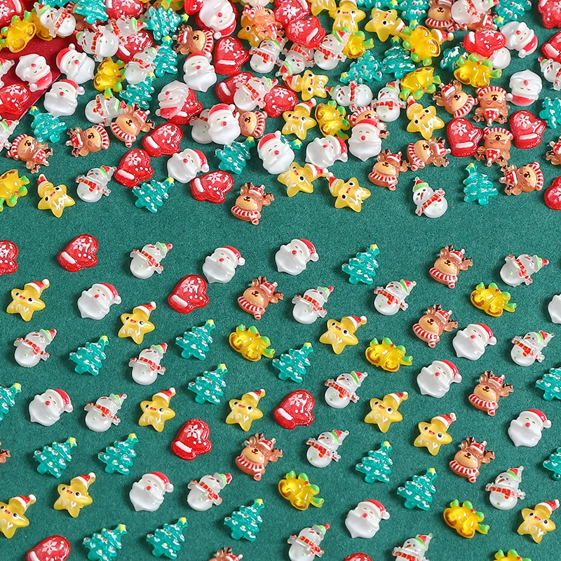 Рождественский супер мини-лось, рождественская елка, Санта-Клаус, украшения для ногтей, крем-клей, аксессуары для чехла для мобильного телефона «сделай сам»