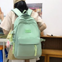 厂家包邮小清新高颜值书包女日系百搭双肩包纯色大学生简约书包佰