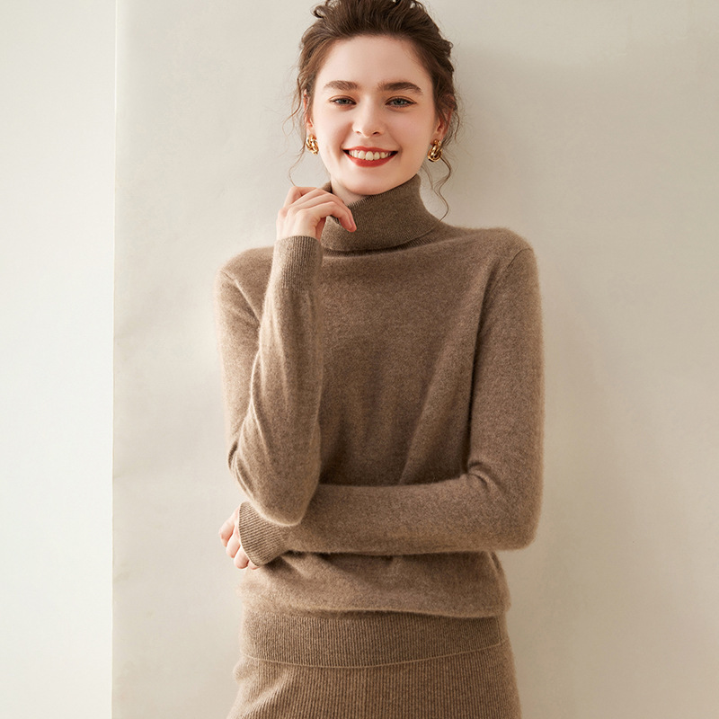 Soft Waxy Cashmere Women's Lapel Solid Color Pullover Classic Inner Backing Elegant Commuter Style Knitwear Sweater Soft Waxy Cashmere Women's Lapel Solid Color Pullover Classic Inner Backing Elegant Commuter Style Knitwear Sweater