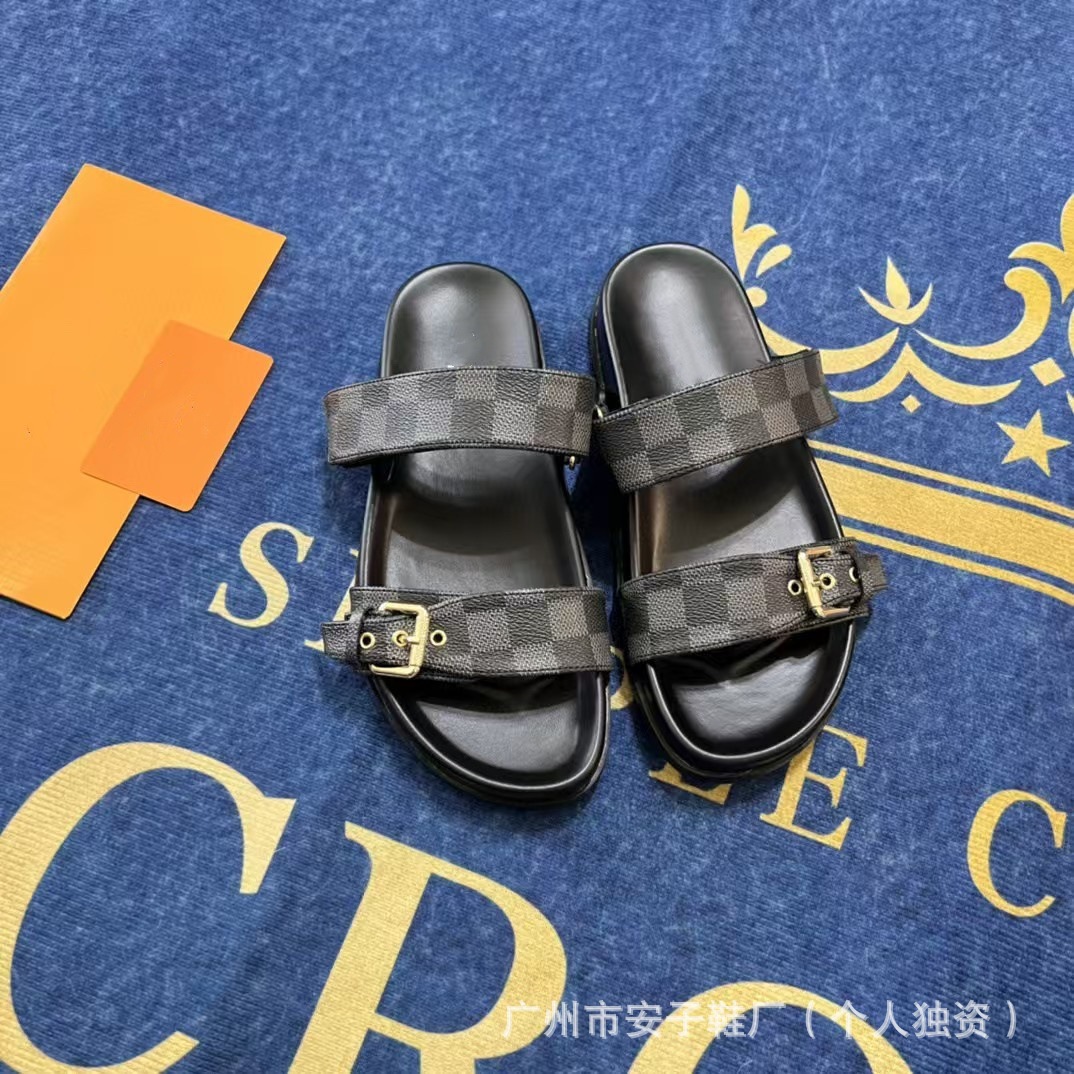 2024 nueva Europa, América, Oriente Medio, Nigeria, Singapur, Camboya, hebilla de cinturón de metal, velcro, zapatillas planas