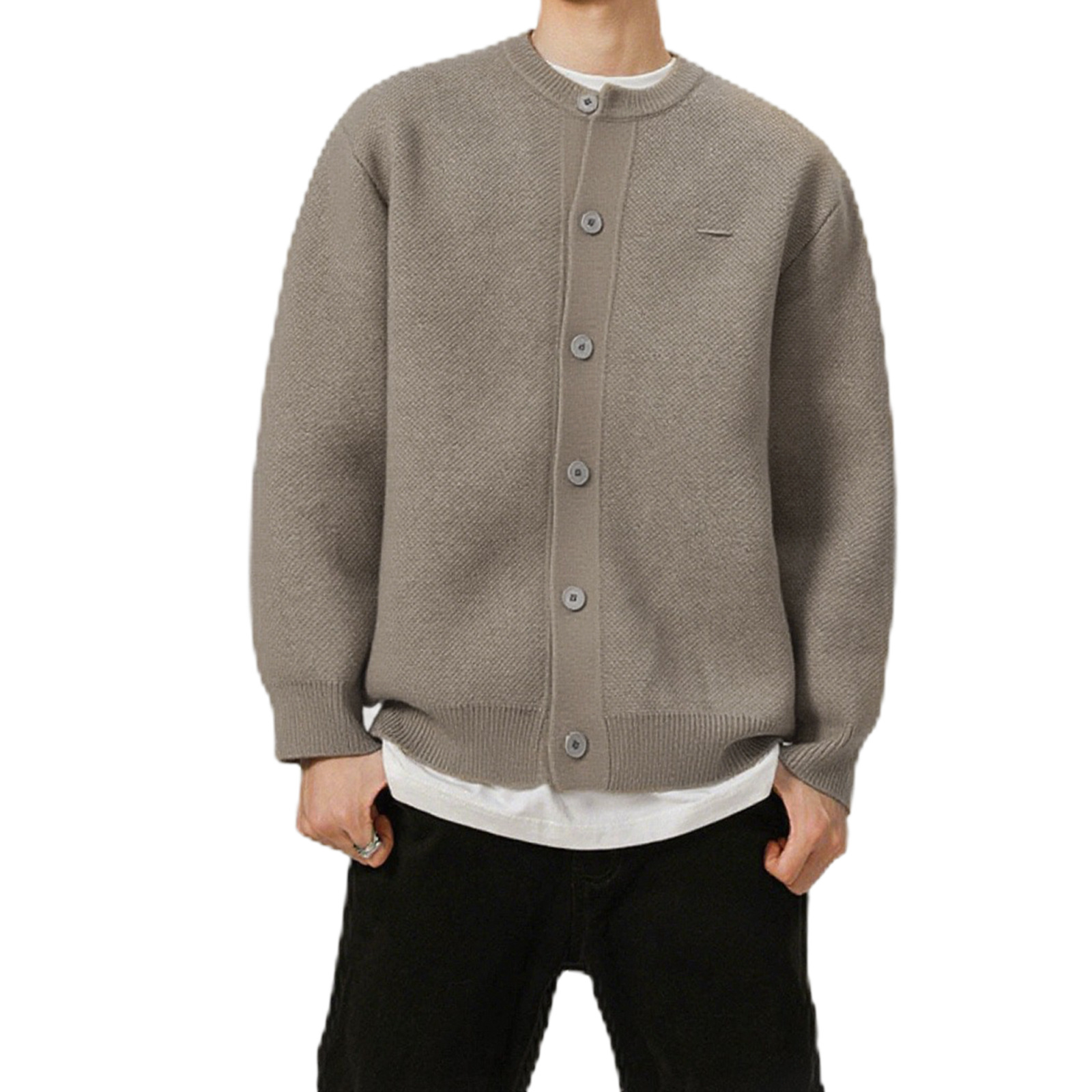 Explosiones transfronterizas de tamaño europeo suéter de jersey de gran tamaño cardigán chaqueta de color sólido fábrica de negocios al por mayor