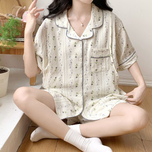 Happy Month 2025 Summer Wholesale Pure Cotton Gauze Moon Clothing Female Pregnant Women Prenatal and Postpartum Sweet and Cute Home Clothing