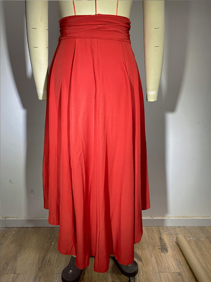 Sommer Frühling Elegant Einfarbig Polyester Maxi Langes Kleid Röcke display picture 10