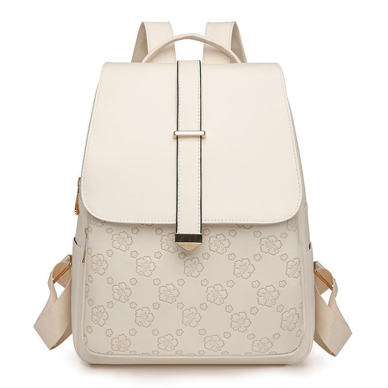 Transfronterizo 2025 nueva mochila de cuero suave para mujer casual moda salvaje mochila de viaje al aire libre de gran capacidad al por mayor