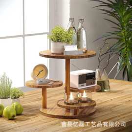 木质多层甜品架木质蛋糕盘干果盘双木质托盘展示架可拆卸蛋糕架