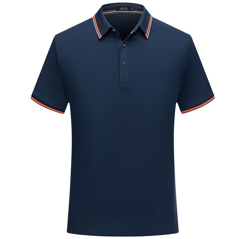 Camiseta de negocios de alta gama, transpirable y que absorbe la humedad, con cuello vuelto, manga corta, ropa de trabajo de verano, polo de seda de morera hecho a medida.