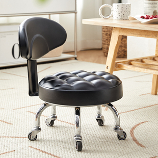 Making a Livelihood Pulley Low Stool Household Quiet Small Chair with Baby for Learning Movable Beautiful Seam Floor Scrape Round Stool Universal Wheel Small