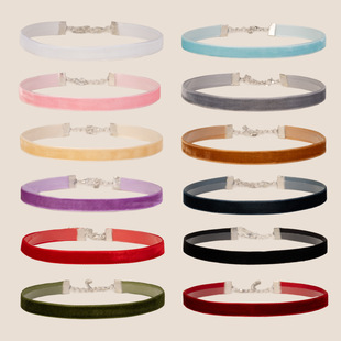 �羳��ɫ1cm�z�qchoker�Ȧ�͹Ś��|�i朲����Ʒ�i���Ů��