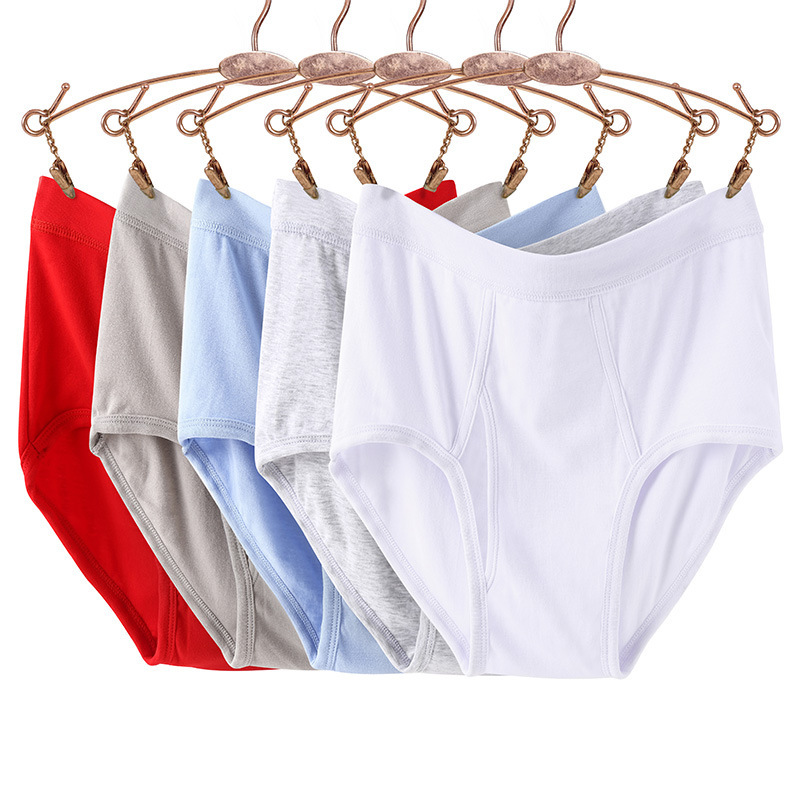 Autumn and Winter Pure Cotton High-Waisted Men's Underwear, Loose Breathable Briefs, Middle-Aged and Elderly Cotton Sexy Men's Large Size Underpants