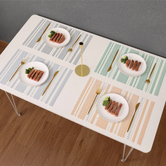 Wholesale New Tеслин PVC Dinner Mat, Simple Shiny Striped Insulating Mat, Waterproof and Non-slip Dining Table Mat, Western Dinner Mat