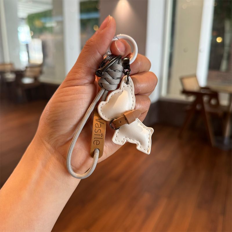 編まれたパラコードキーホルダーおしゃぶりストラップチェーンバッグペンダント高級レザーペンダント紛失防止ポータブルカーキーホルダー|undefined