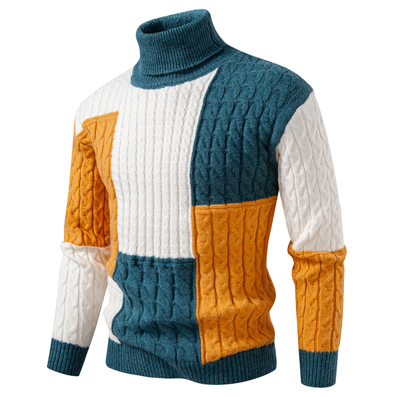 Men's Oversized Color-Block Knit Sweater – Drop Shoulder Pullover With Modal-Spandex Blend (Breathable, Anti-Pilling, Relaxed Fit,)_voghion.com