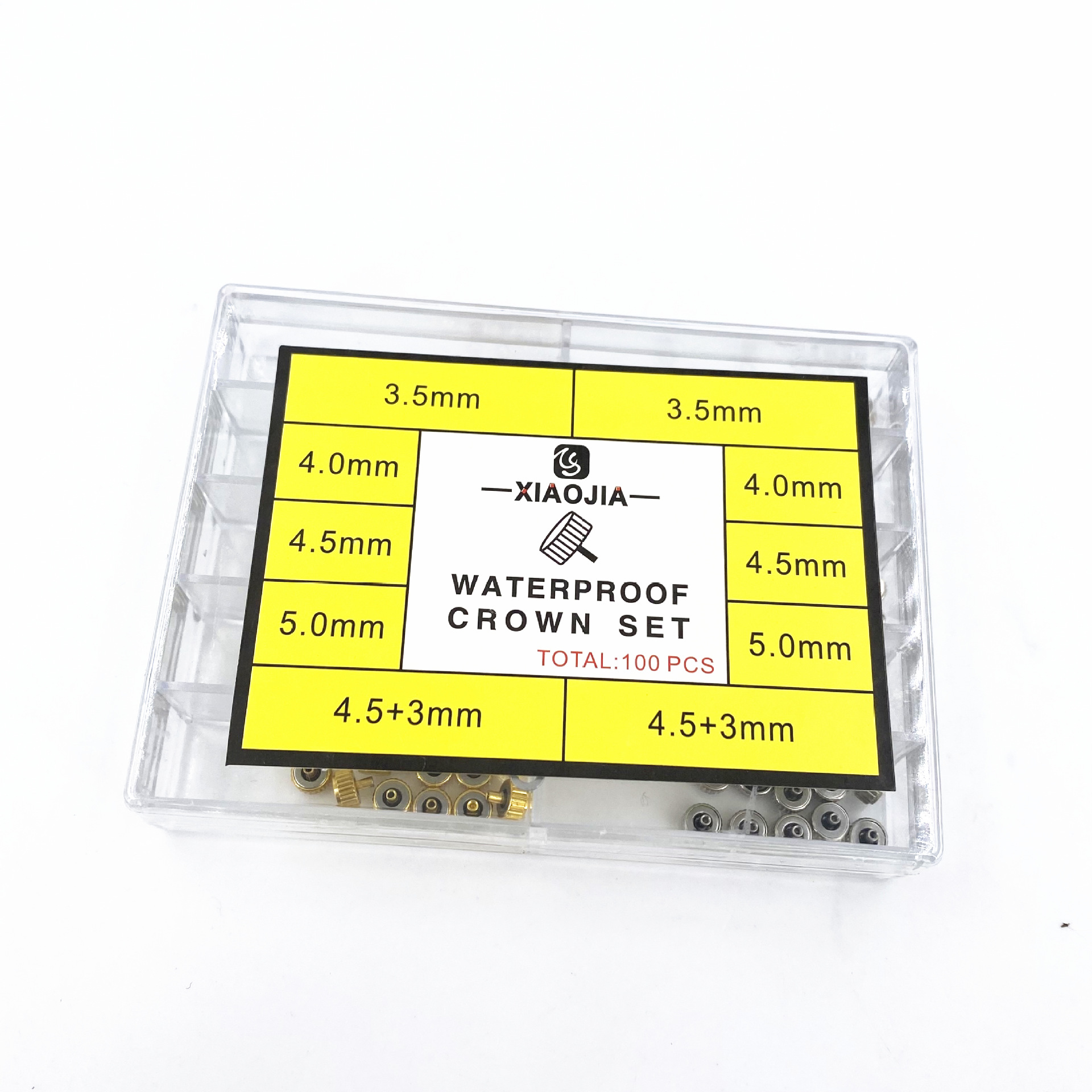 手表维修配件100粒精密防水铜制把头调时间把柄维修散件把头盒装