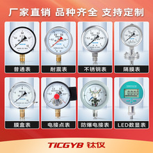 定制压力表不锈钢耐震抗震隔膜法兰膜盒正负压真空水液油压气压表