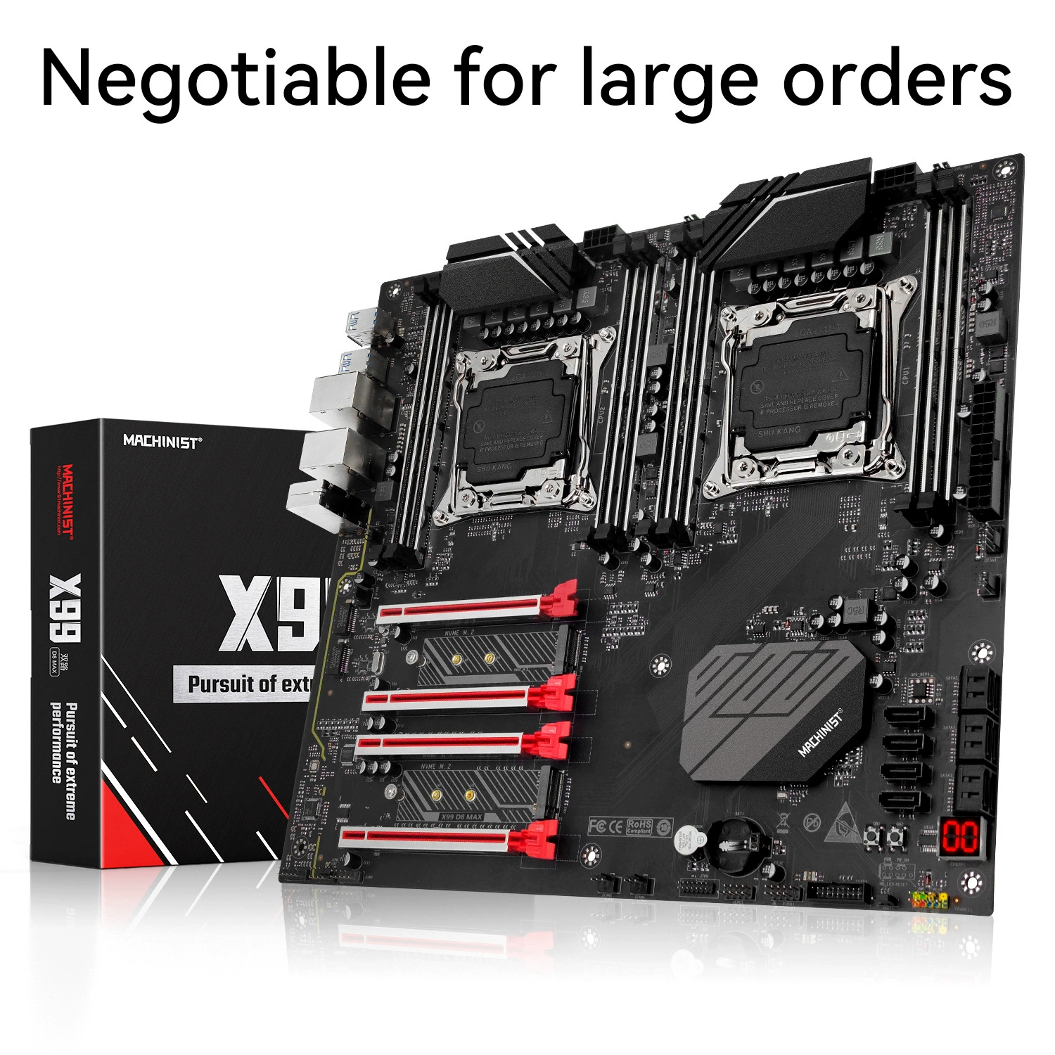 Материнская плата MACHINIST X99-D8-MAX с двумя слотами, c612DDR4, PCIex16*4