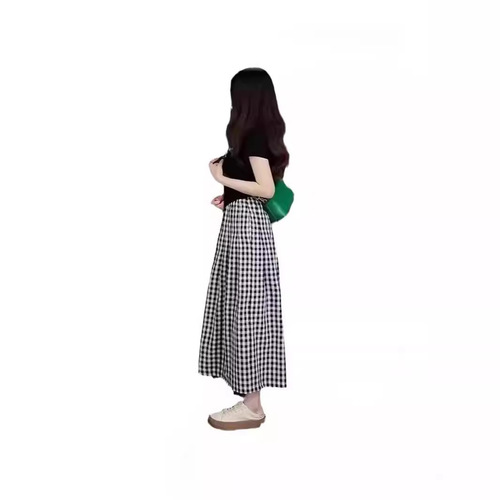 Wide-leg Denim Skirt Set for Plus Size Women - Summer Thin High-Waisted Fashion 9/10th Length Skirt