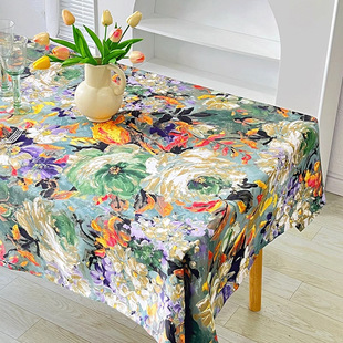 American-style Light Luxury Retro Waterproof and Oil-proof Dining Table Cloth High-grade Sense ins Style Coffee Table Cloth Household Rectangular Tablecloth