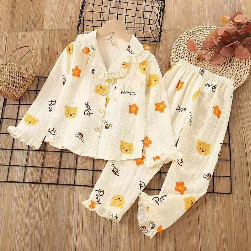 Pijama infantil de manga larga primavera y otoño espuma ropa casual para niños bebé princesa niña ropa de hogar set madre e hija