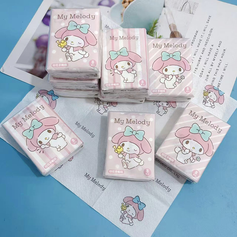 Printed Handkerchief Paper Melody Printed Paper Towel Portable Small Bag Student Facial Tissue Toilet Paper Napkin Toilet Paper