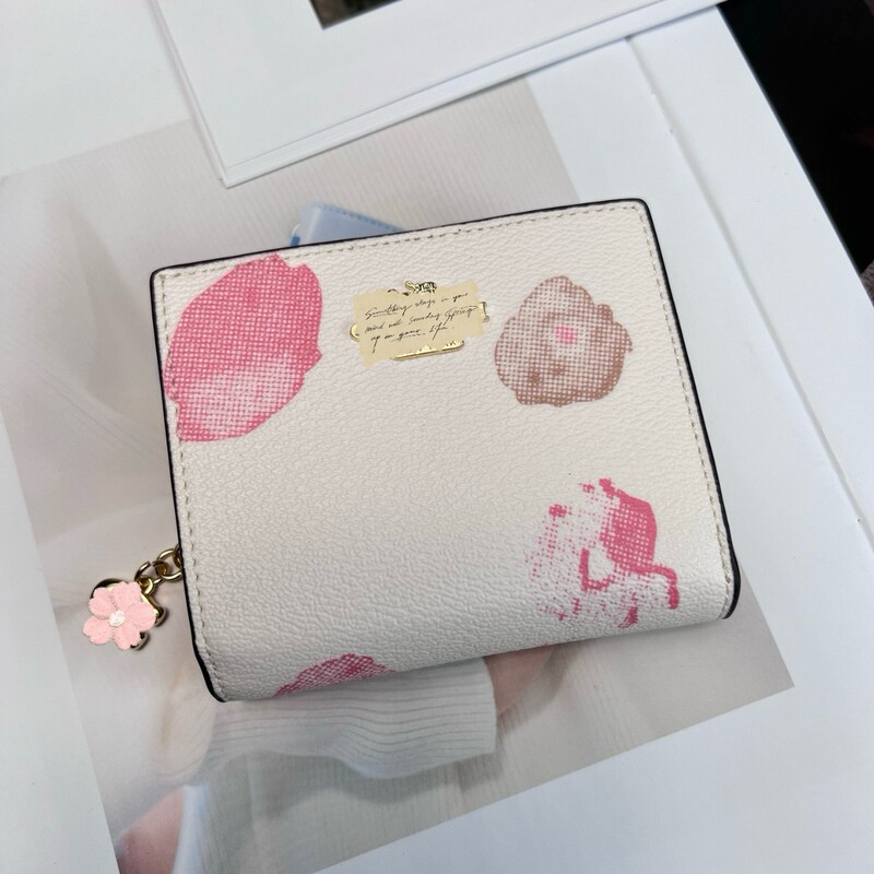 Cross-Border Letter Logo Double-Fold Canvas Short Coin Purse Fashionable and Versatile European and American Multi-Card Large-Capacity Wallet