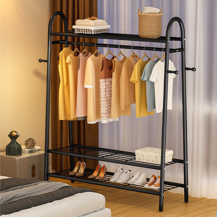 Clothes Drying Rack Floor-Standing Bedroom Clothes Rack Balcony Clothes Drying Rack Household Simple Clothes Drying Rod Dormitory Clothes Drying Rack