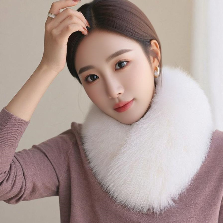 源工場ネットの赤い狐の毛のマフラーの韓国版の女性の本物の毛のマフラーの毛の襟の卸売りの新型のかわいいです。