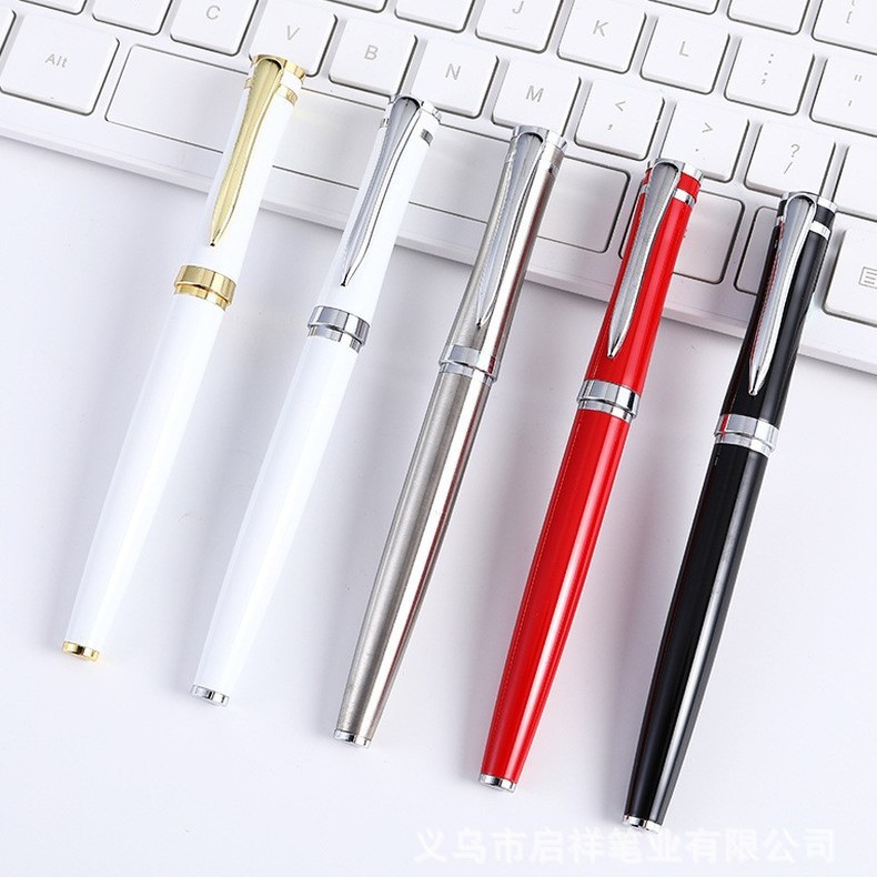 Business-style metal signature pen, customizable with a logo, offers smooth and effortless writing; a versatile promotional pen; a retractable ballpoint pen
