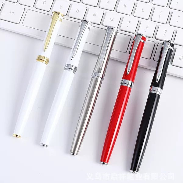 Business-style metal signature pen, customizable with a logo, offers smooth and effortless writing; a versatile promotional pen; a retractable ballpoint pen