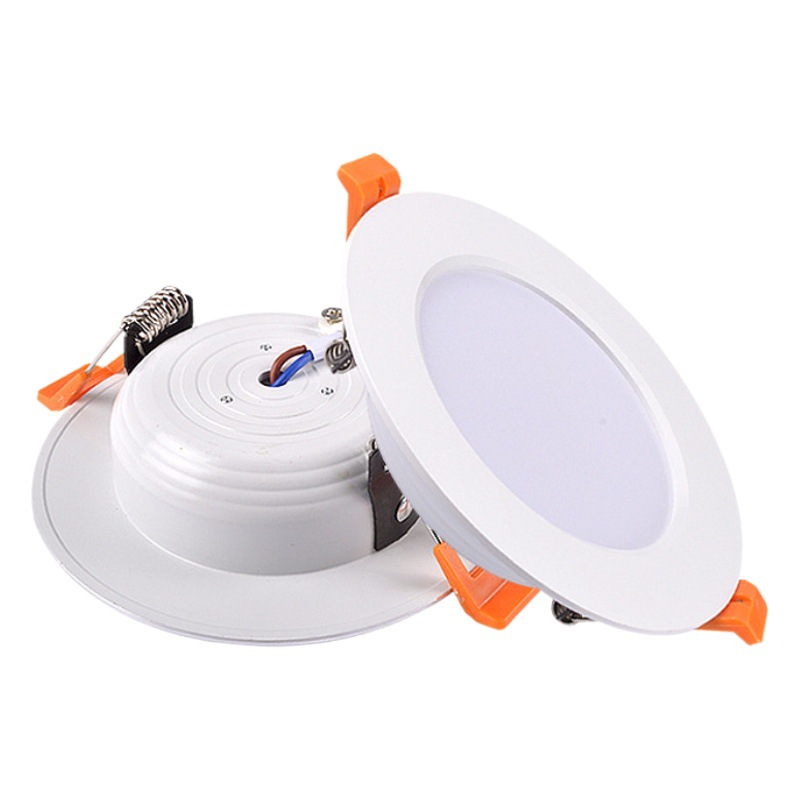 LED Downlight Embedded Engineering decoración del hogar agujero de Techo Luz de tres colores cambio de luz ahorro de energía ultrafino 5W ultrafino sala de estar Luz