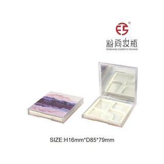 方形四色眼影盘 半透带顶片 异形眼影盒包材 彩妆化妆品