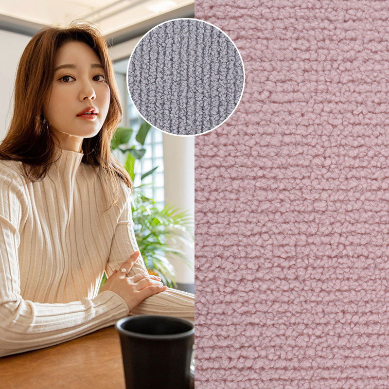 厂家供应拉链花绒抽条泰迪绒面料 秋冬女装背心外套服装家纺布