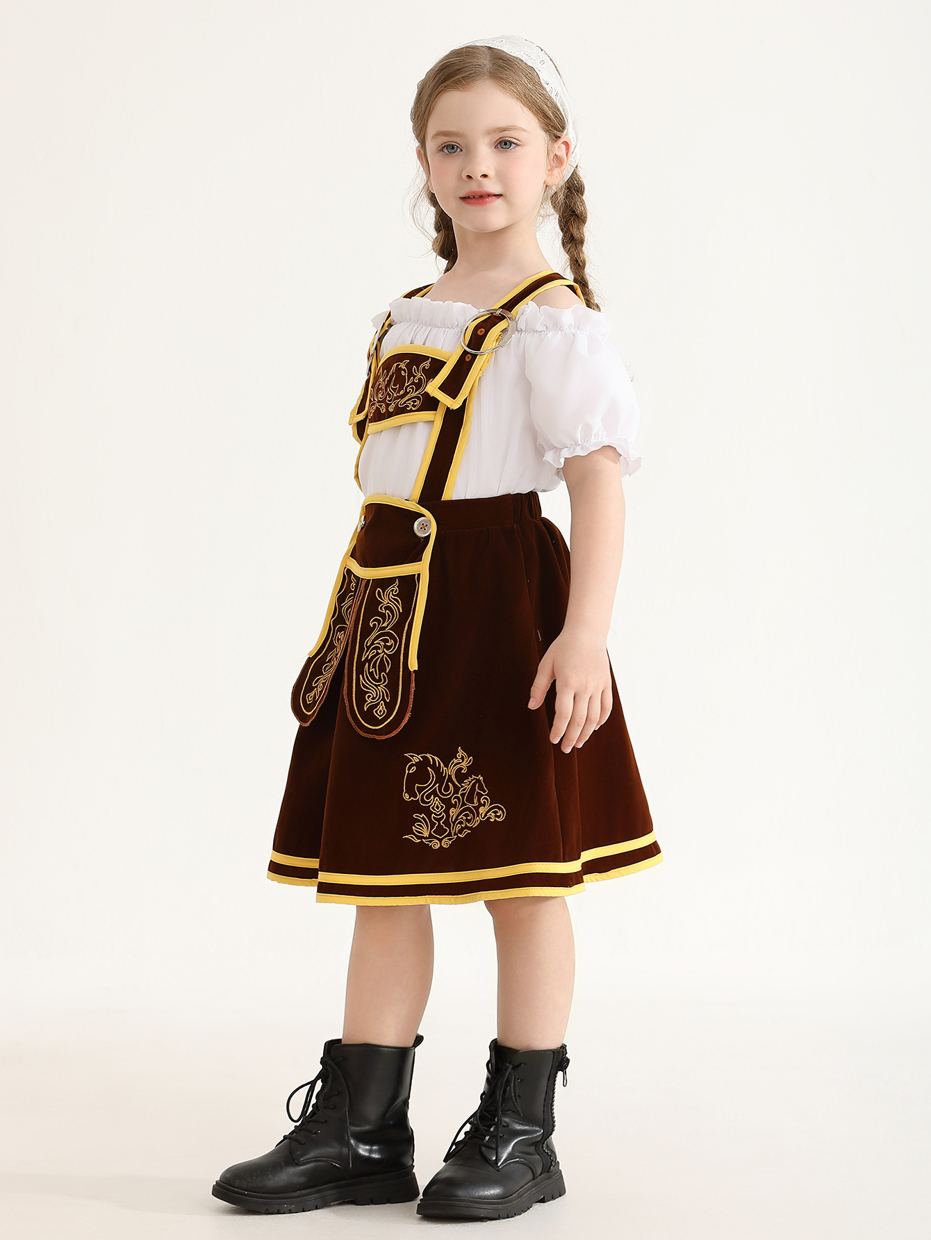 Nuevos trajes tradicionales alemanes de fiesta de la cerveza correa de falda de niñas pantalones de celda de cerveza set de Halloween