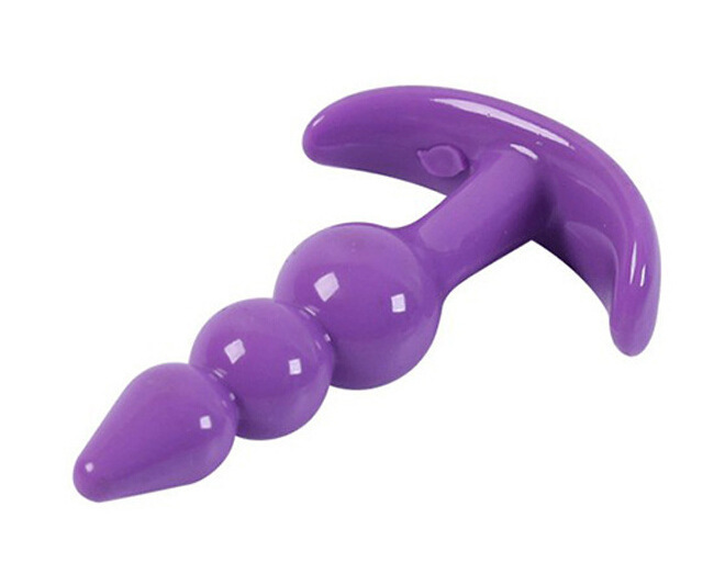 Mini TPE Anal Plug Set with Beaded Design, Pink and Black Options — detail image 9