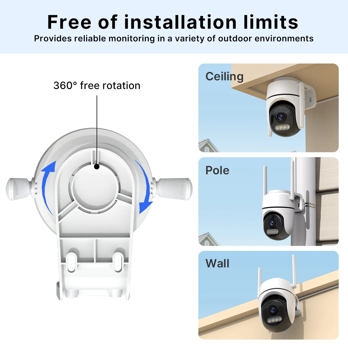 Icsee Sınır Ötesi 2 Adet HD Kamera Wifi Ev Akıllı Kablosuz 360 Derece Renkli Gece Görüşlü Güvenlik İzleme