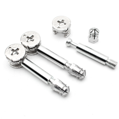 Wholesale luxury stainless steel eccentric wheel three-in-one connection parts screw wardrobe cabinet connection accessories fixed five