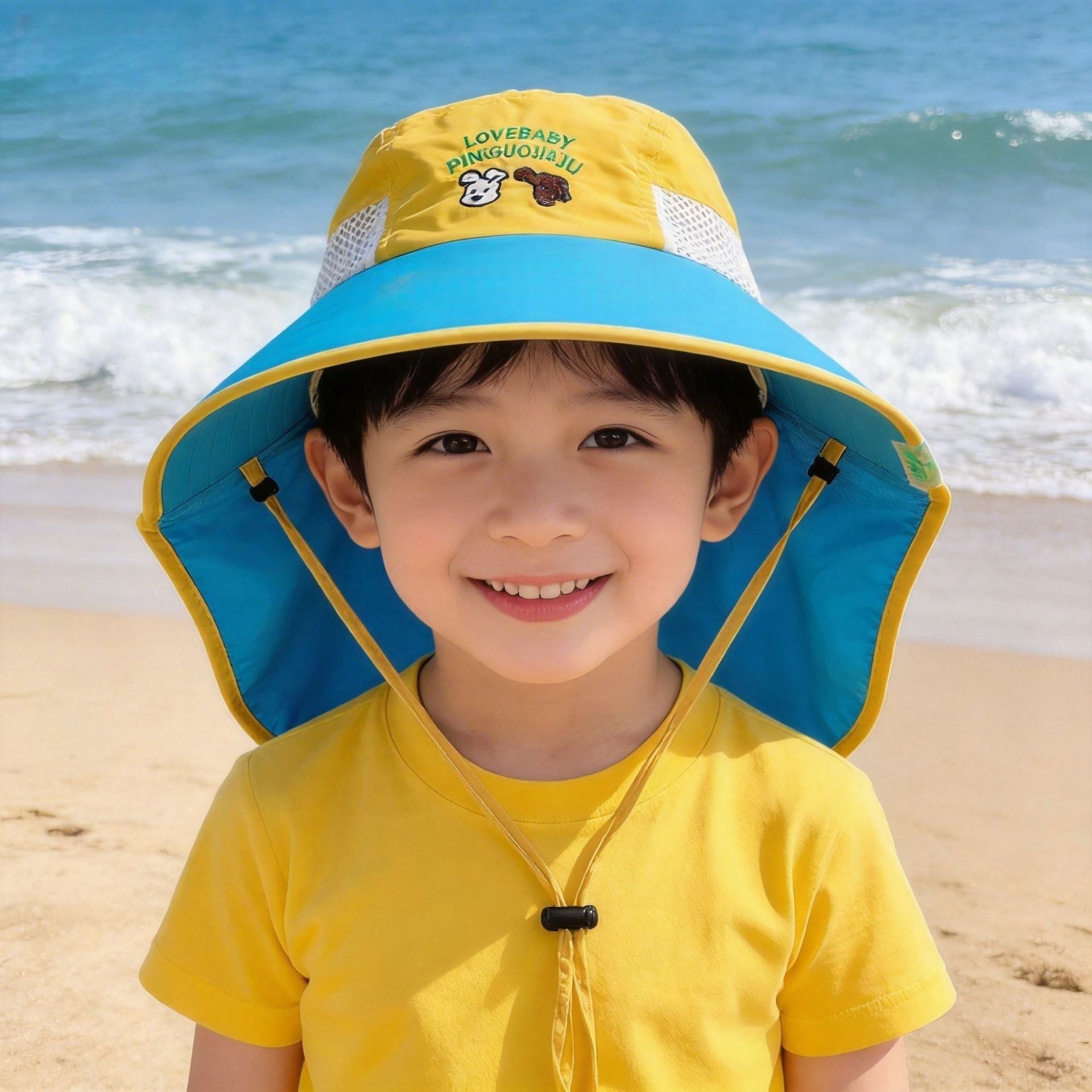Sombrero de sol para niños con protección nuca contra uv_voghion.com