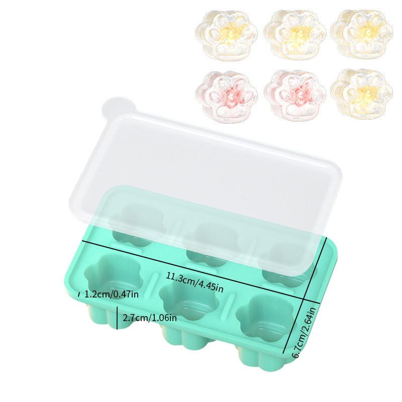 6 moldes de hielo, patas de gato, moldes de hielo, adorables moldes de hielo caseros, máquina de hielo anti-alimentado