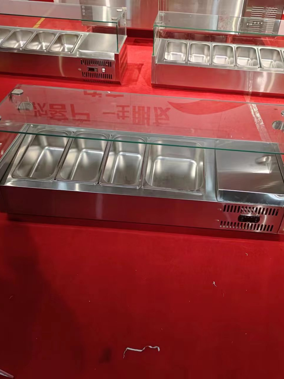 商用台式冷藏保鲜沙拉披萨展示柜水果捞操作台撒料台甜品玻璃冷柜