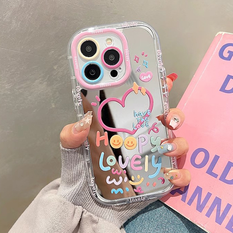 Mobile Phone Case Suitable for Iphone17Promax Pink Apple 15Plus Mirror Heart 16 Women's Protective Cover 13 Mobile Phone Case Suitable for Iphone17Promax Pink Apple 15Plus Mirror Heart 16 Women's Protective Cover 13