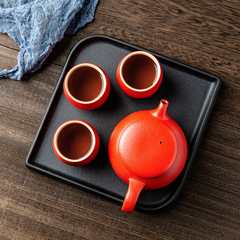 Taorunhui fábrica de cerámica venta directa de té bandeja de té un conjunto completo de escritura creativa acompañada de etiquetas de té estilo de tendencia nacional