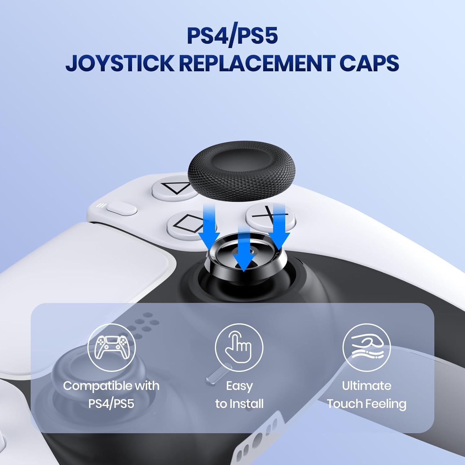 Cross-Border Replacement Repair Cap for Ps5 Ps4 Game Controller Rocker, No Need to Disassemble and Simple Installation