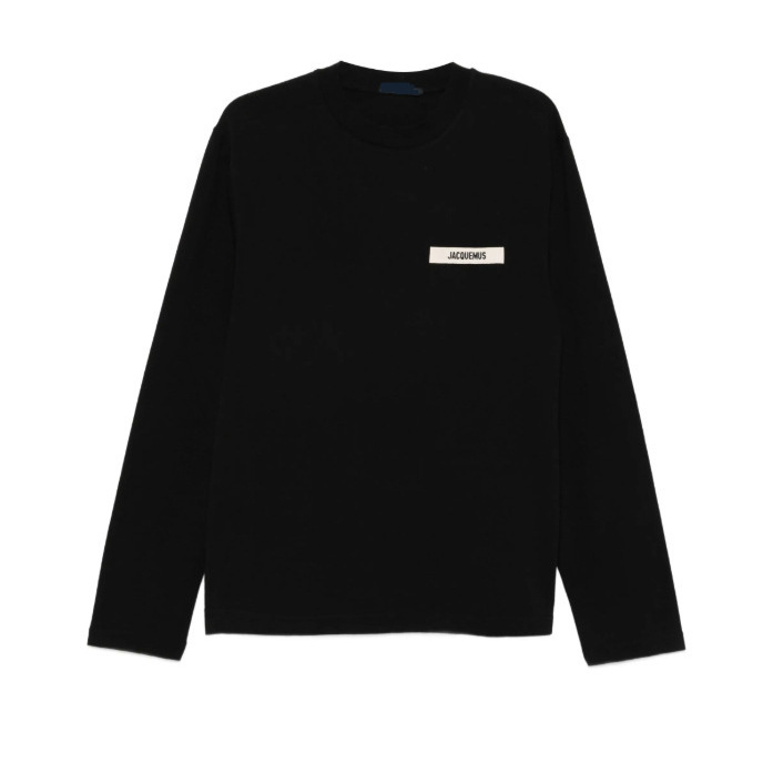 In Stock 26 Early Spring Men's Basic Long-Sleeve T-Shirt with Printed Round Neck Casual Jacquemus Top Unisex